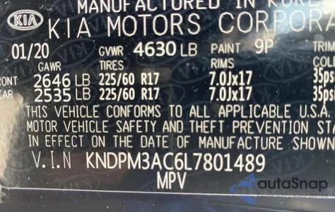 2020 Kia Sportage Lx from USA, damaged, VIN KNDPM3AC6L7801489